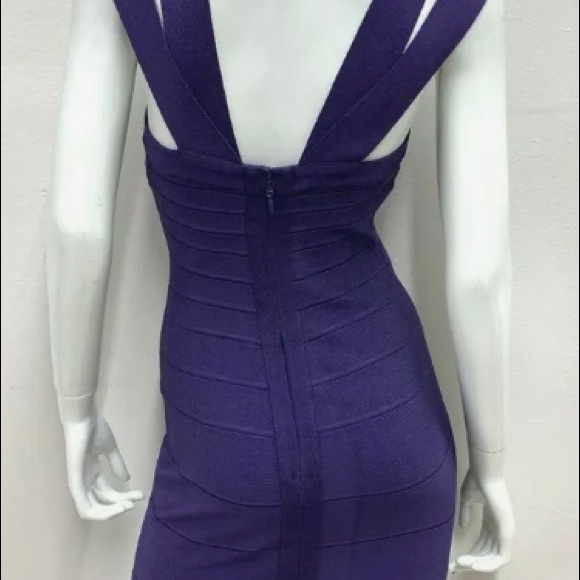 Hervé Léger purple bandage midi length dress small - Picture 6 of 6